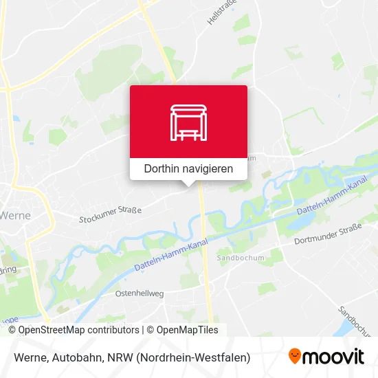 Werne, Autobahn Karte