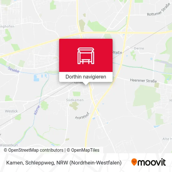 Kamen, Schleppweg Karte