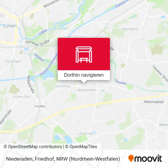 Niederaden, Friedhof Karte