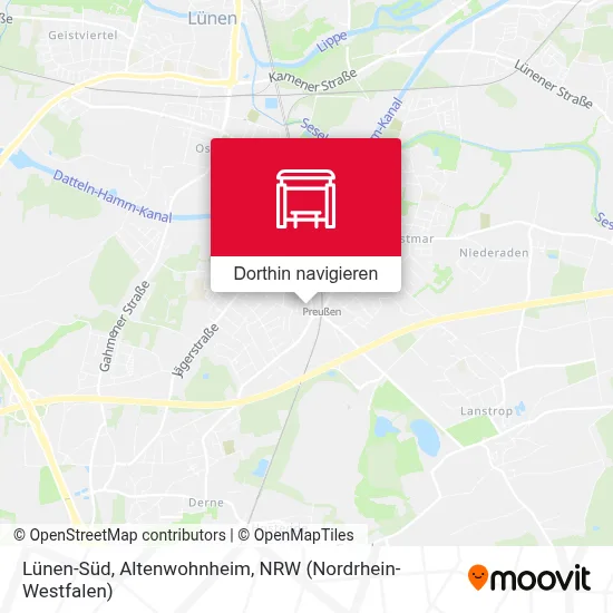 Lünen-Süd, Altenwohnheim Karte