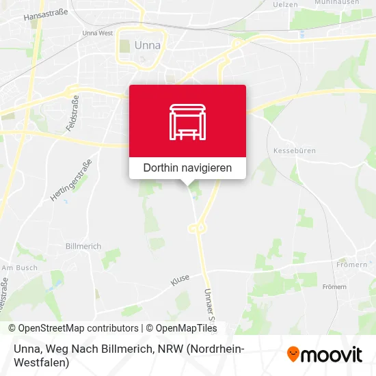 Unna, Weg Nach Billmerich Karte