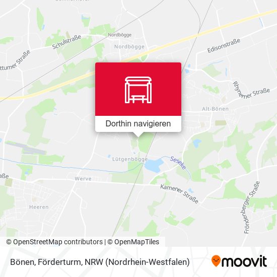 Bönen, Förderturm Karte