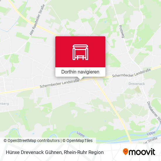 Hünxe Drevenack Gühnen Karte