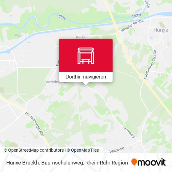 Hünxe Bruckh. Baumschulenweg Karte