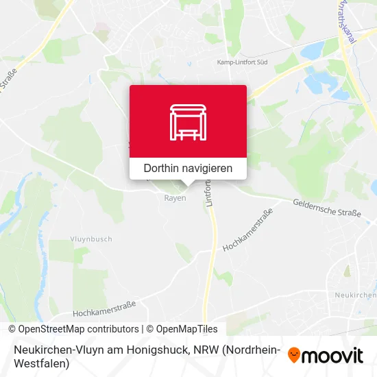 Neukirchen-Vluyn am Honigshuck Karte