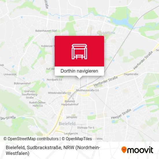 Bielefeld, Sudbrackstraße Karte