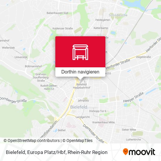 Bielefeld, Europa Platz/Hbf Karte