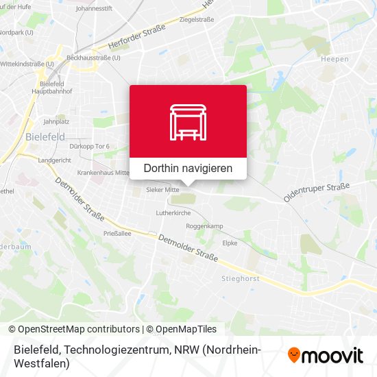 Bielefeld, Technologiezentrum Karte