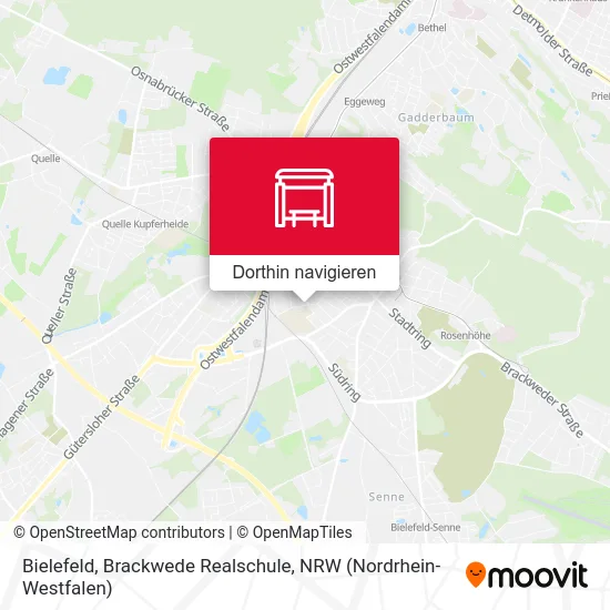 Bielefeld, Brackwede Realschule Karte