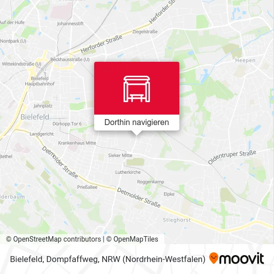 Bielefeld, Dompfaffweg Karte
