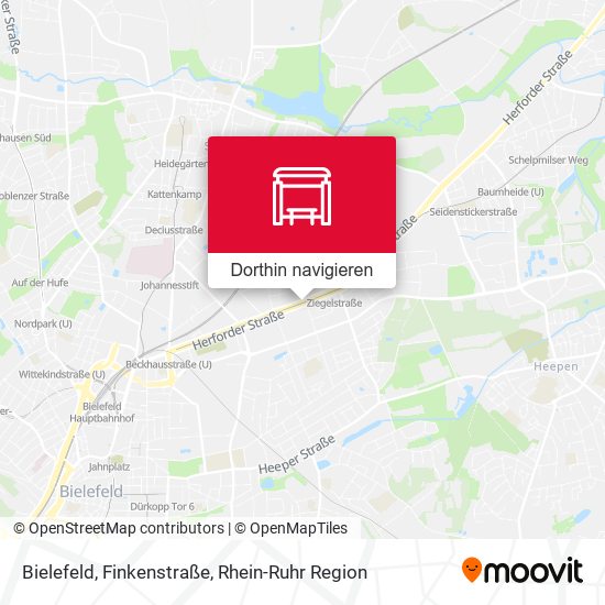 Bielefeld, Finkenstraße Karte