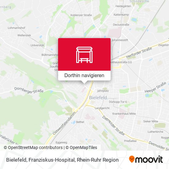 Bielefeld, Franziskus-Hospital Karte