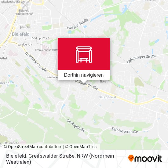 Bielefeld, Greifswalder Straße Karte
