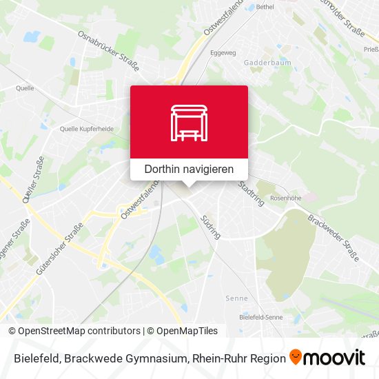 Bielefeld, Brackwede Gymnasium Karte