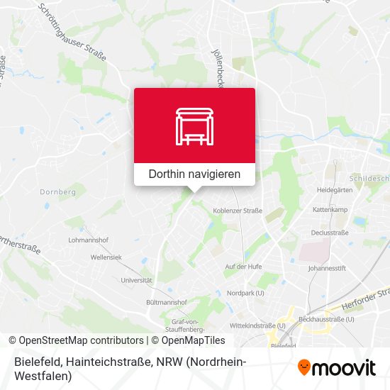 Bielefeld, Hainteichstraße Karte