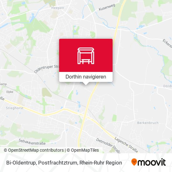 Bi-Oldentrup, Postfrachtztrum Karte
