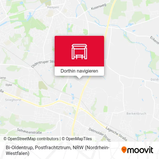 Bi-Oldentrup, Postfrachtztrum Karte