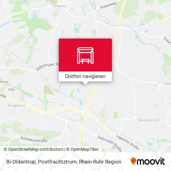 Bi-Oldentrup, Postfrachtztrum Karte
