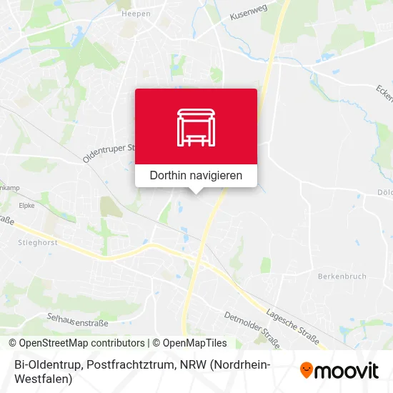 Bi-Oldentrup, Postfrachtztrum Karte