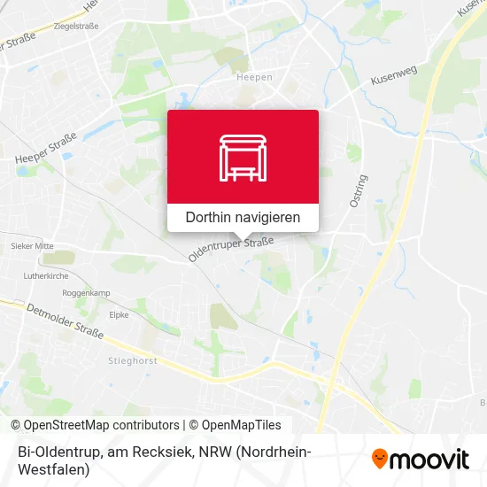 Bi-Oldentrup, am Recksiek Karte