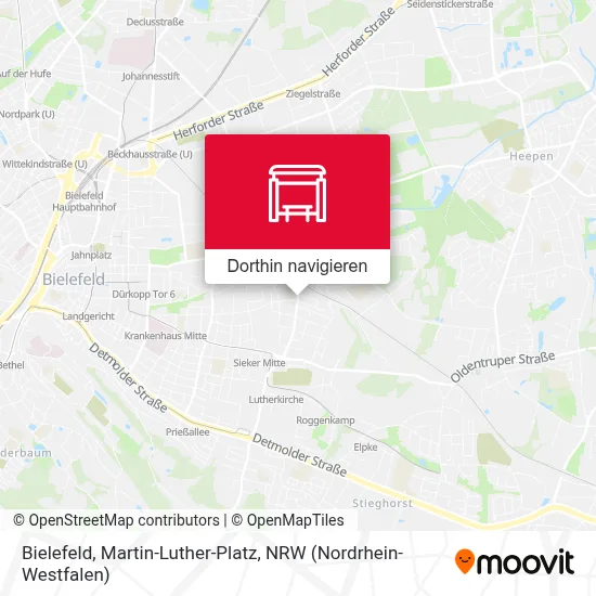 Bielefeld, Martin-Luther-Platz Karte
