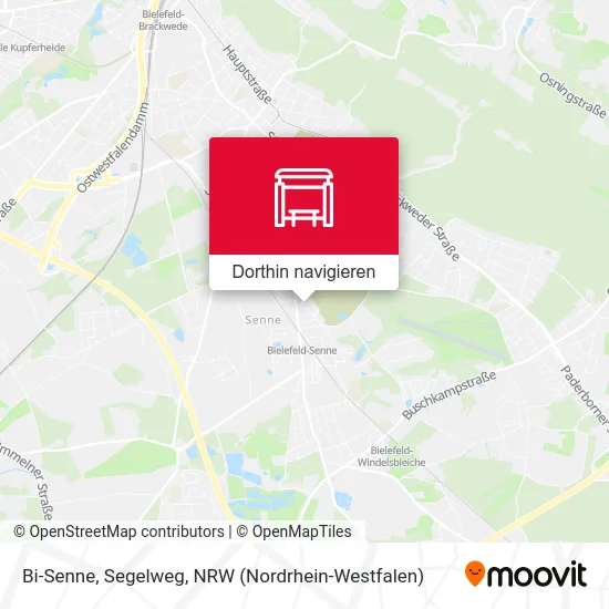 Bi-Senne, Segelweg Karte