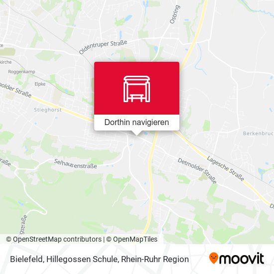 Bielefeld, Hillegossen Schule Karte