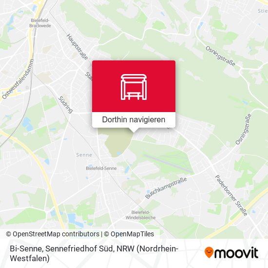 Bi-Senne, Sennefriedhof Süd Karte