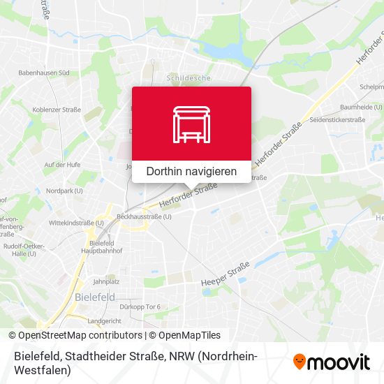 Bielefeld, Stadtheider Straße Karte