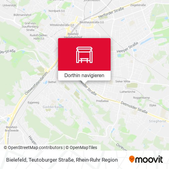Bielefeld, Teutoburger Straße Karte
