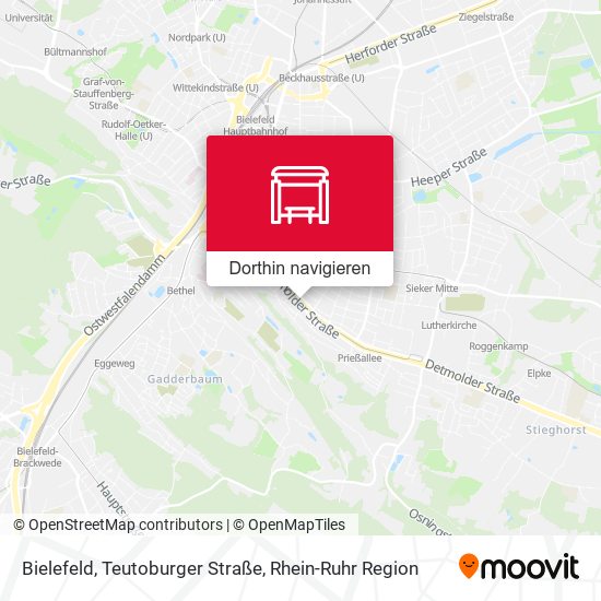 Bielefeld, Teutoburger Straße Karte