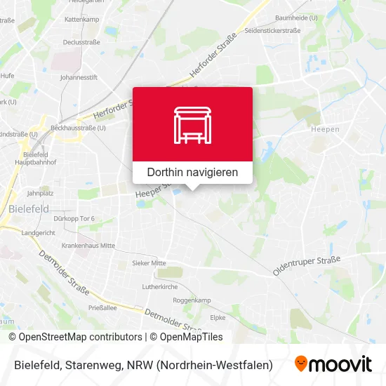 Bielefeld, Starenweg Karte
