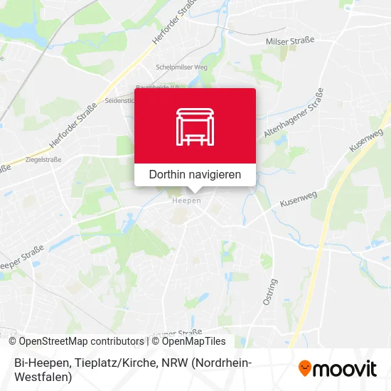 Bi-Heepen, Tieplatz/Kirche Karte