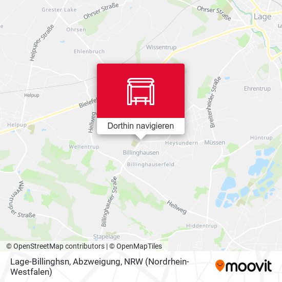 Lage-Billinghsn, Abzweigung Karte
