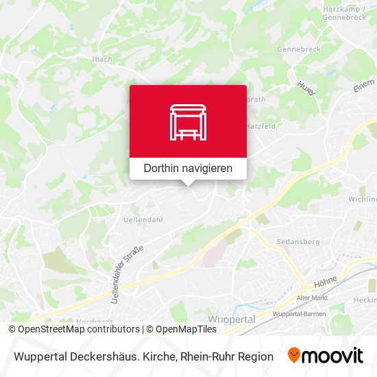 Wuppertal Deckershäus. Kirche Karte