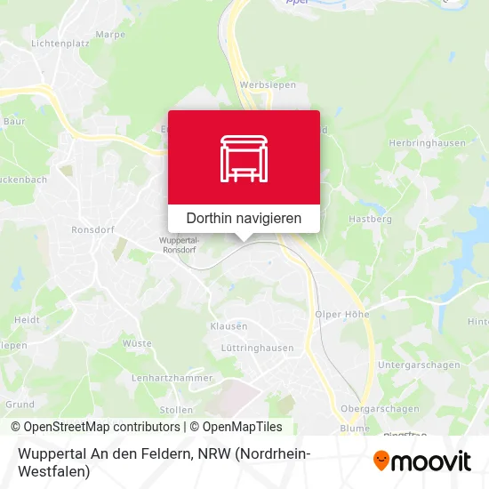 Wuppertal An den Feldern Karte