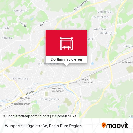 Wuppertal Hügelstraße Karte