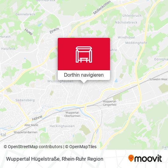 Wuppertal Hügelstraße Karte