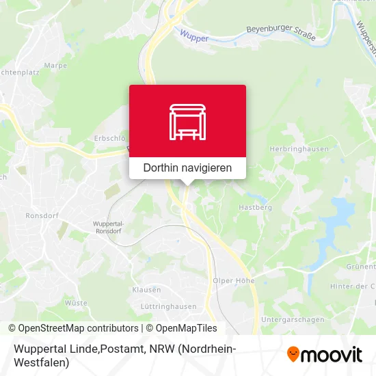 Wuppertal Linde,Postamt Karte