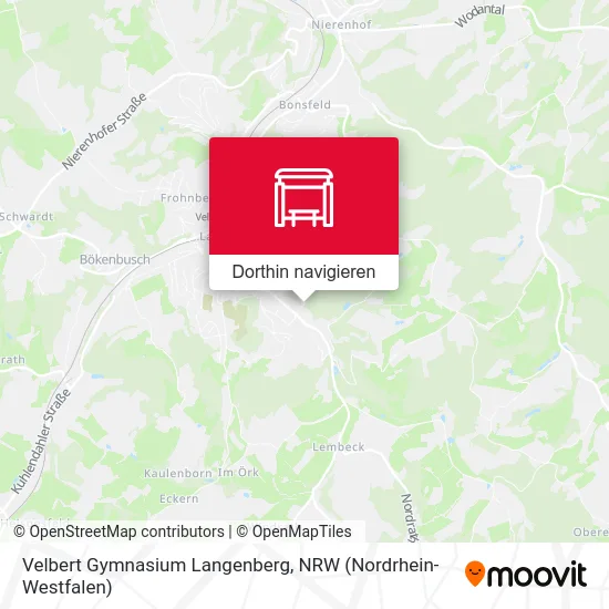 Velbert Gymnasium Langenberg Karte