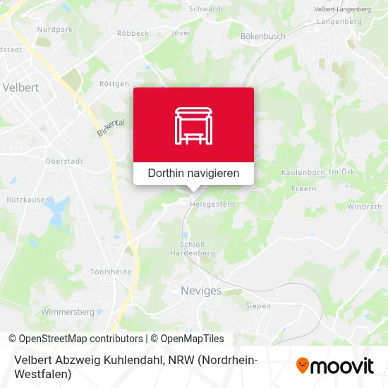 Velbert Abzweig Kuhlendahl Karte