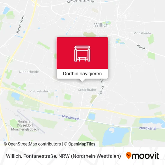 Willich, Fontanestraße Karte