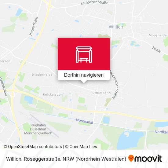 Willich, Roseggerstraße Karte