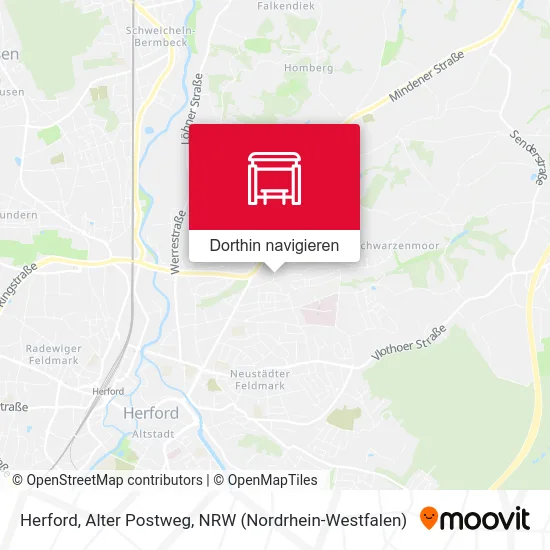 Herford, Alter Postweg Karte