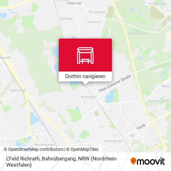 L'Feld Richrath, Bahnübergang Karte