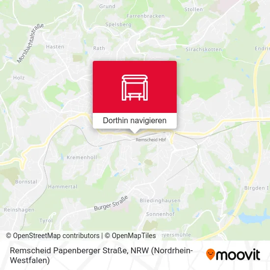 Remscheid Papenberger Straße Karte