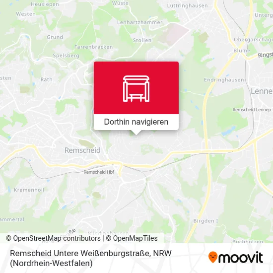 Remscheid Untere Weißenburgstraße Karte