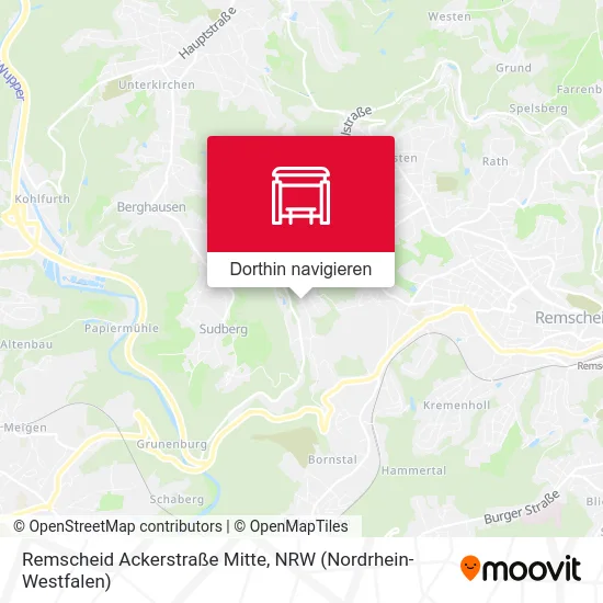 Remscheid Ackerstraße Mitte Karte