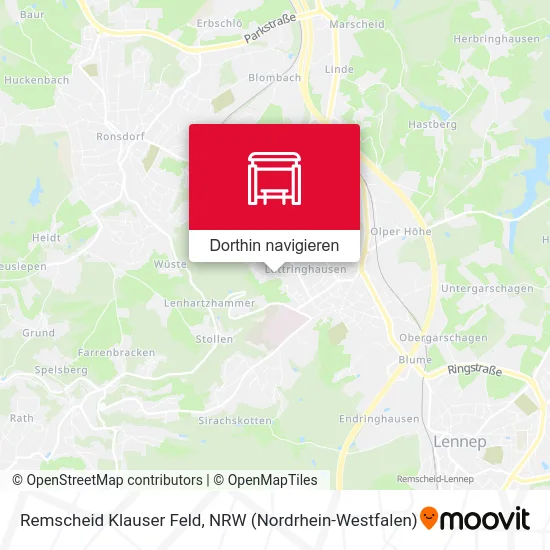 Remscheid Klauser Feld Karte