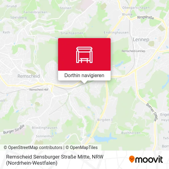 Remscheid Sensburger Straße Mitte Karte